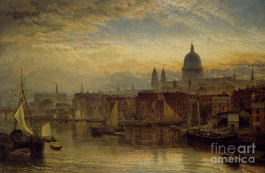 St Pauls From The River Thames, 1877 Painting by Henry Dawson - Fine ...