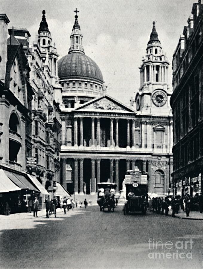 London Drawing - St Pauls, Ludgate Hill, 1919 by Print Collector