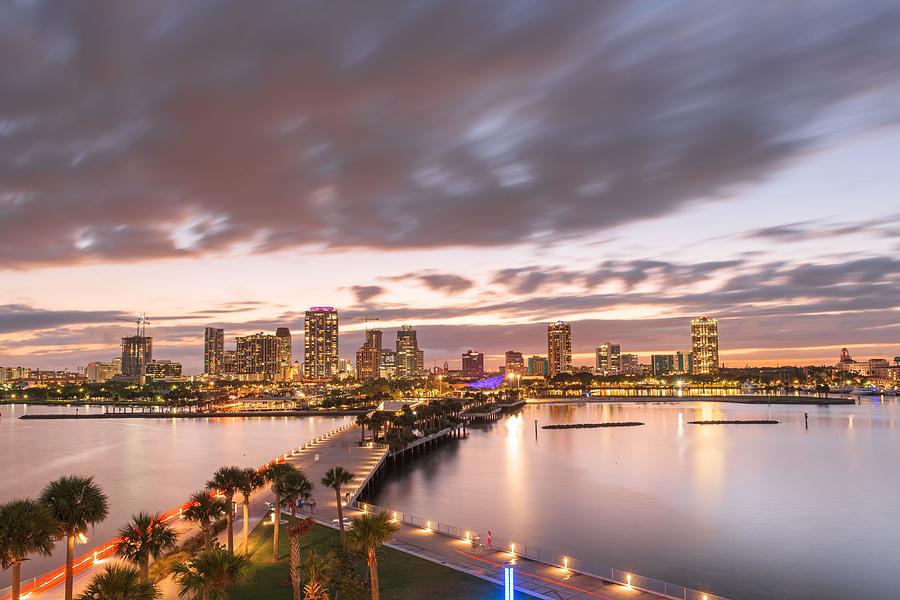 Tampa Photograph - St. Pete, Florida, Usa Downtown City by Sean Pavone