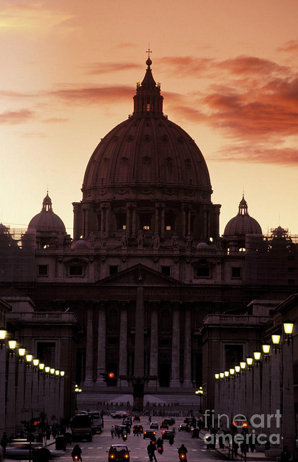 St. Peter Cathedral From Via Della Conciliazione, Vatican City Photograph by 