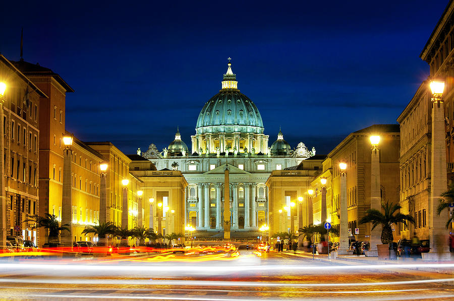 St. Peters Basilica Along Via Della Photograph by Scott E Barbour