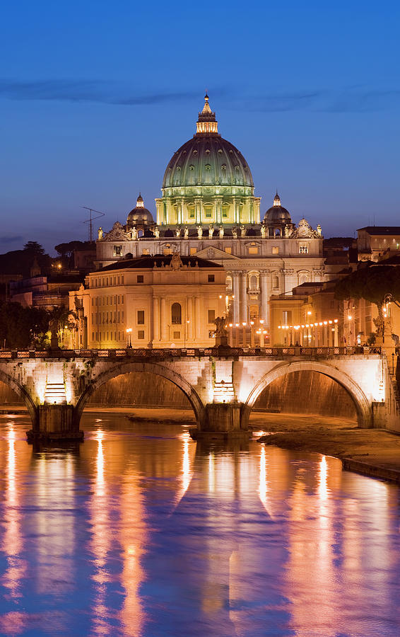 St Peters Basilica And Tiber River In Photograph by Deejpilot