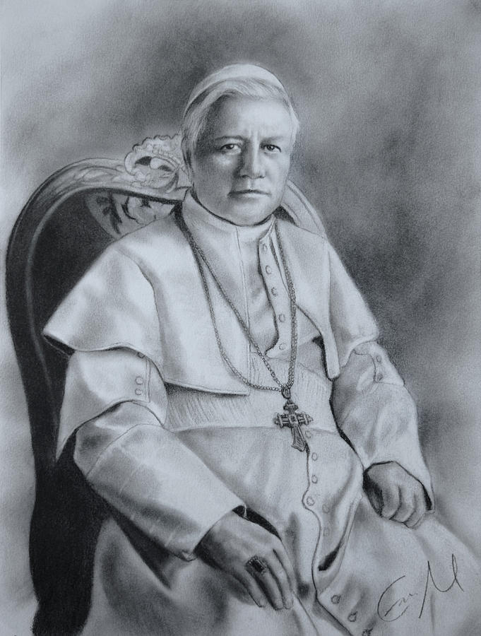 St. Piux X Drawing by Eric Armusik