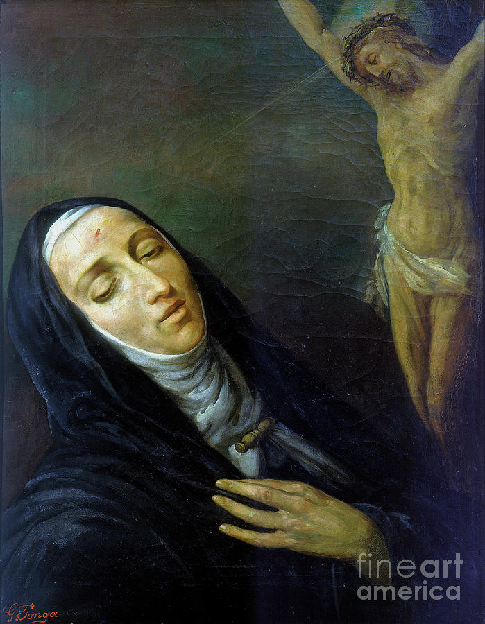 St Rita De Cascia In Ecstasy In Front Drawing by Print Collector
