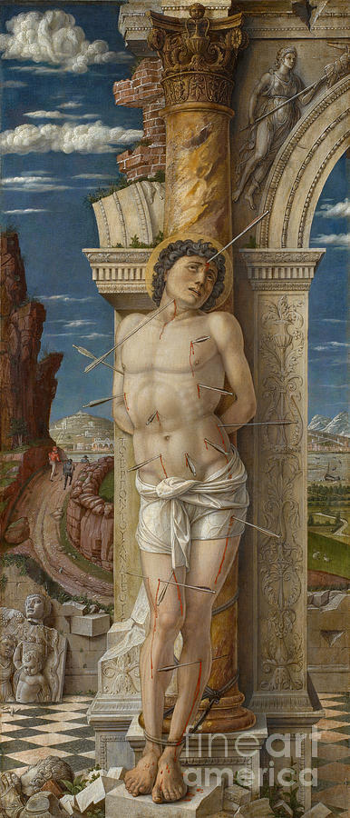 St Sebastian, 1459 Painting by Andrea Mantegna