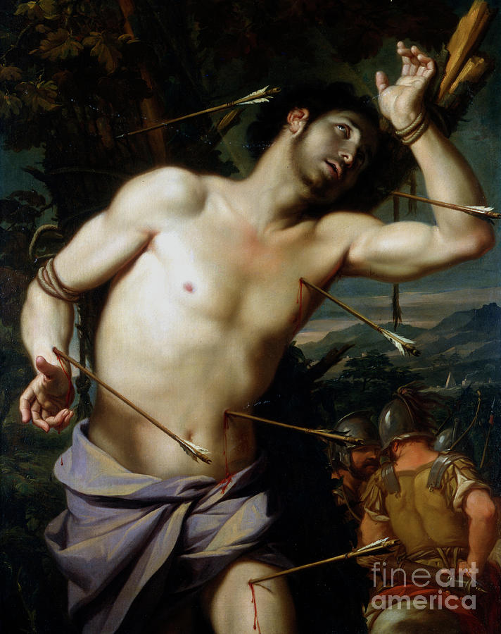 St Sebastian 17th Century. Artist Drawing by Print Collector