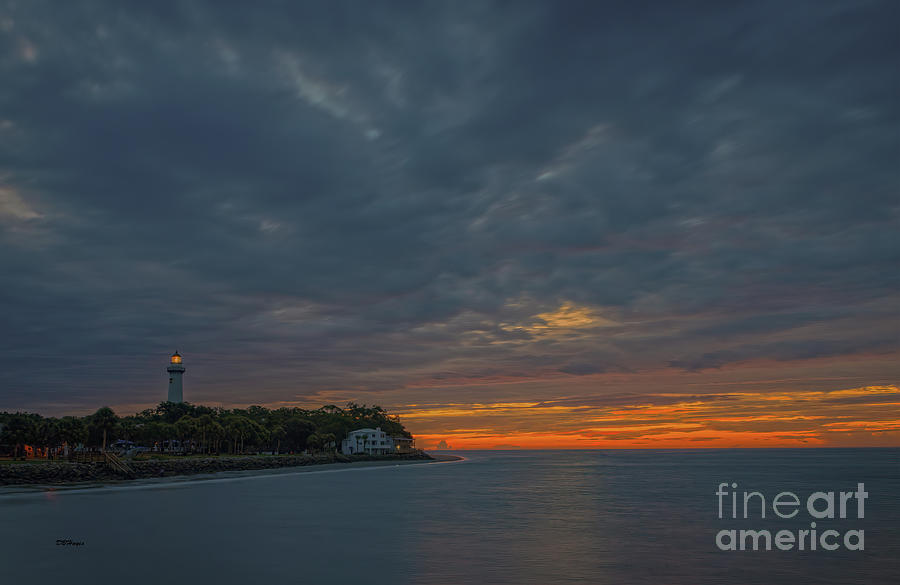 St. Simons Island Lighthouse at Dawn Photograph by DB Hayes