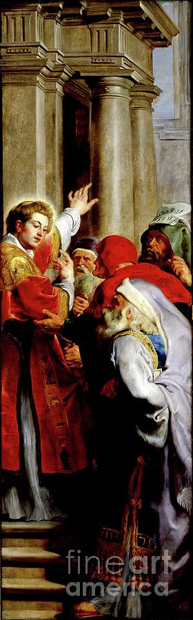 Peter Paul Rubens Painting - St. Stephen Preaching, From The Triptych Of St. Stephen by Peter Paul Rubens