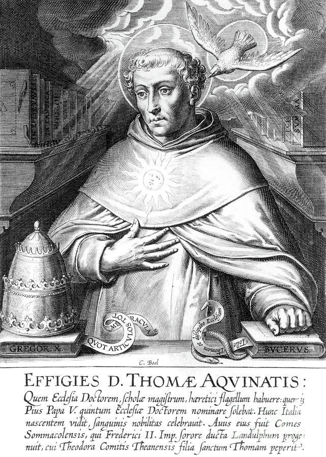 St Thomas Aquinas, engraving Drawing by Cornelis Boel