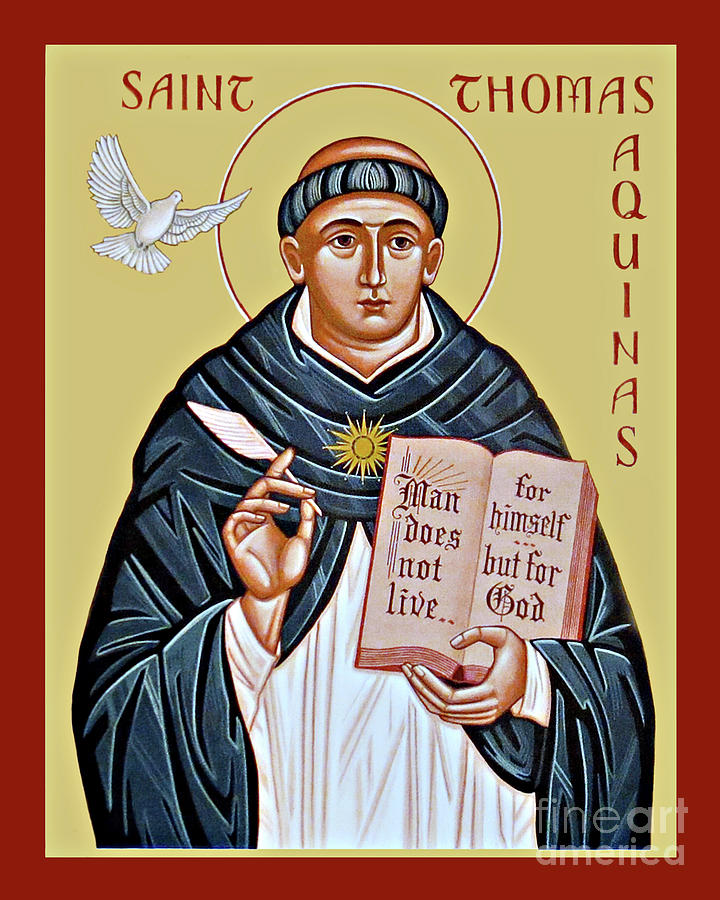 St. Thomas Aquinas - JCSPI Painting by Joan Cole