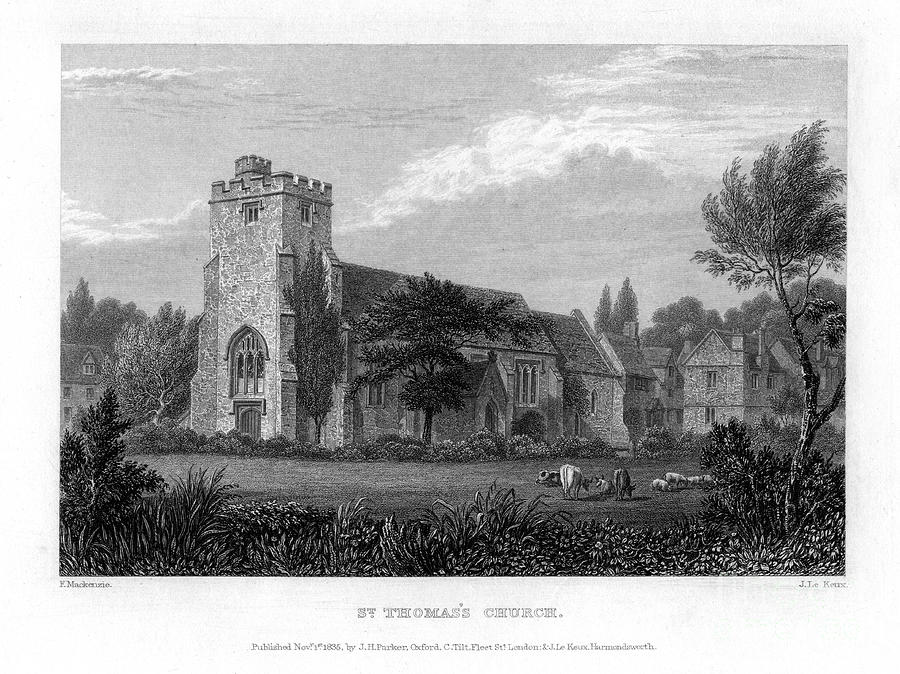 St Thomass Church, Oxford, 1835.artist Drawing by Print Collector