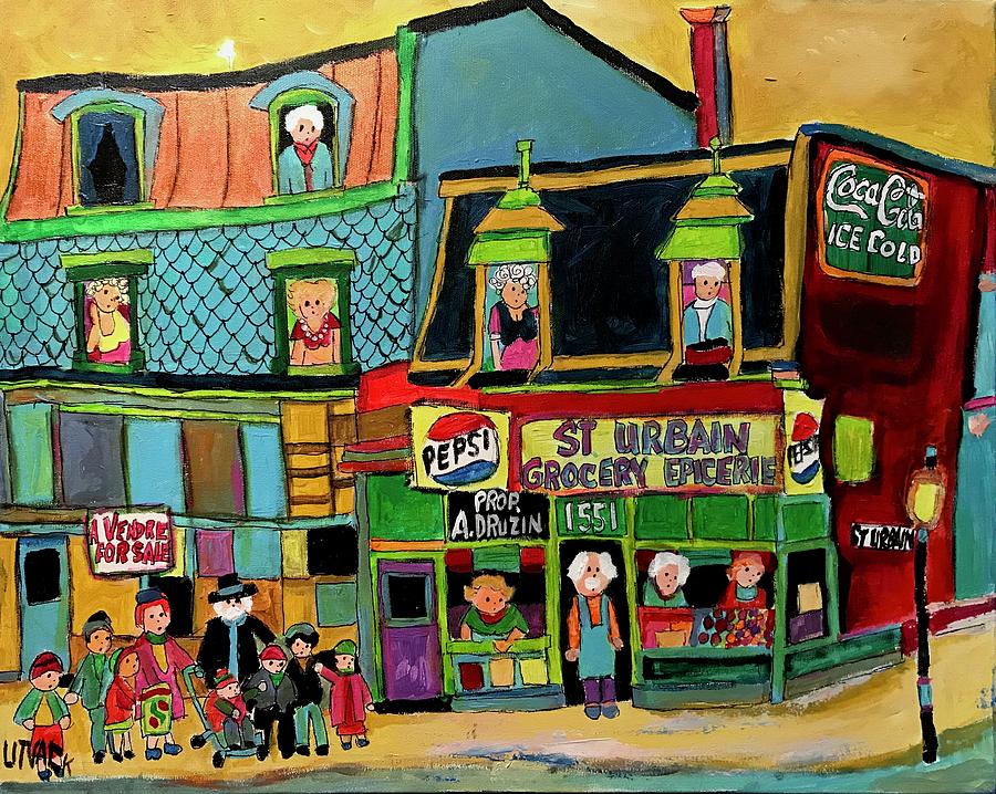 St. Urbain Grocery A. Druzin Prop. Painting by Michael Litvack