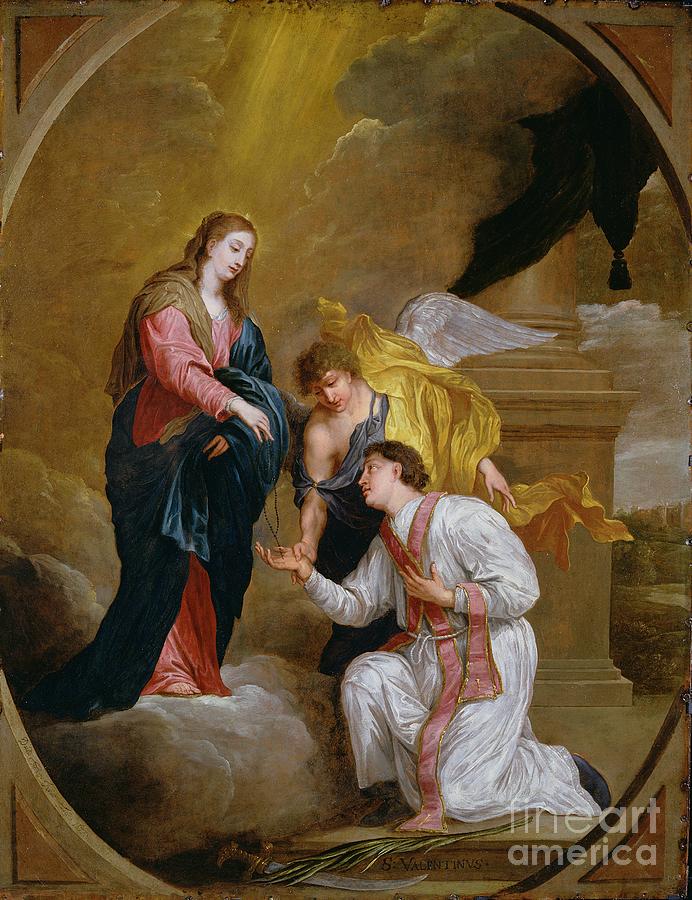 St Valentine Kneeling In Supplication Painting by David Iii Teniers