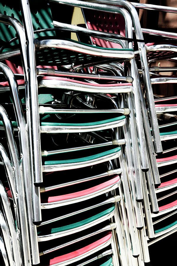 Stack of Chrome Chairs Photograph by Marilyn Hunt