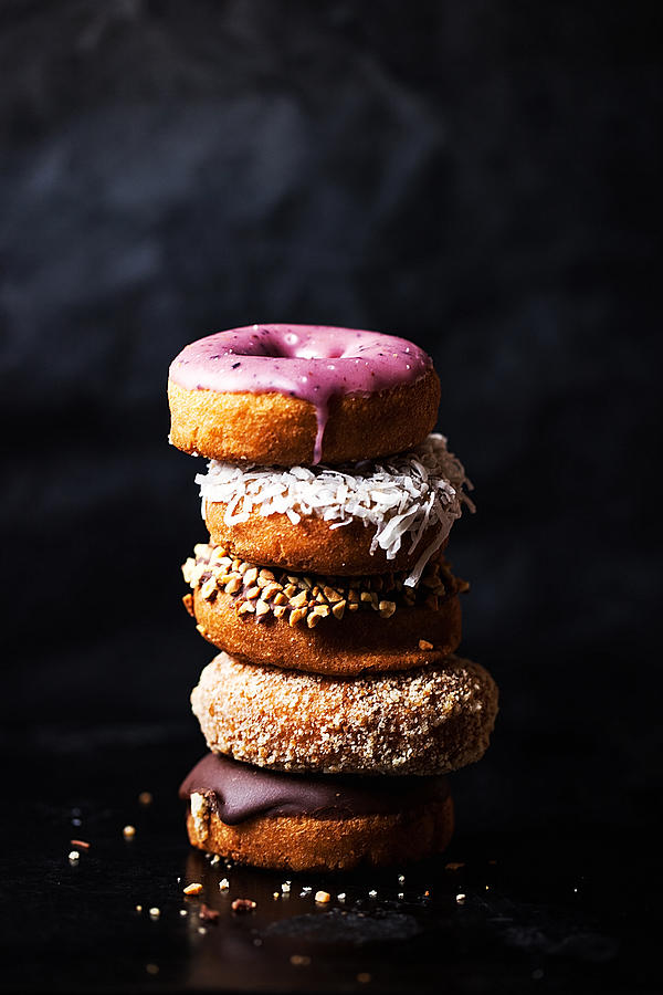 Stack Of Vegan Donuts Photograph by One Girl In The Kitchen