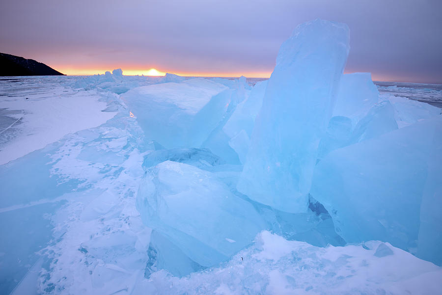 Stacked Broken Ice, Baikal Lake, Olkhon Island, Siberia, Russia Digital ...