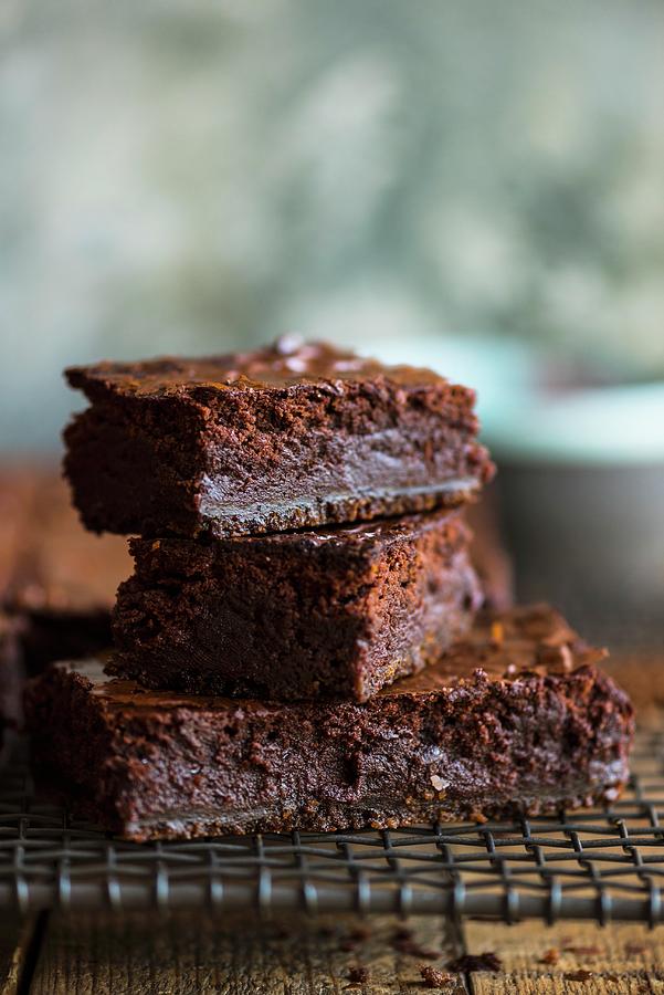 Stacked Brownies On A Cooling Rack Photograph by Hein Van Tonder | Fine ...