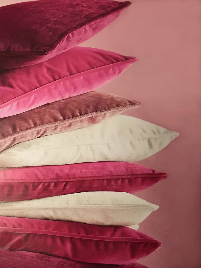 Stacked Colors Of Pillows Abstract Painted Photograph by Sandi OReilly