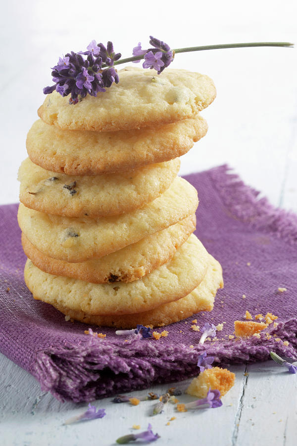 Stacked Lavender Cookies Photograph by Teubner Foodfoto