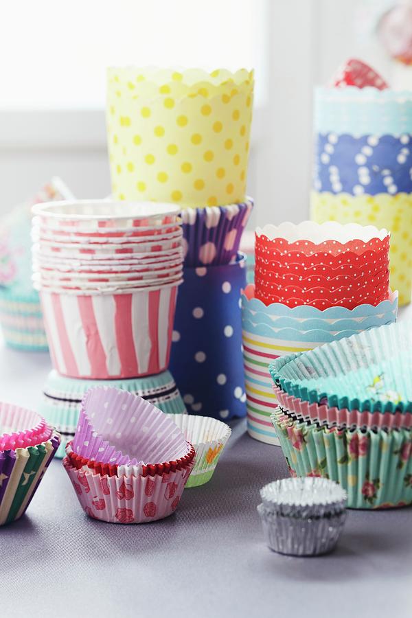 Stacked Paper Cake Cases And Cupcake Cases Photograph by Franziska Taube