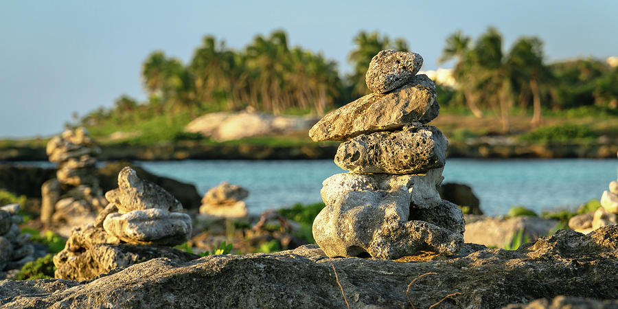 Stacked Rocks on Mexico Beach by Dave Matchett Stacked Rocks on Mexico Beach by Dave Matchett