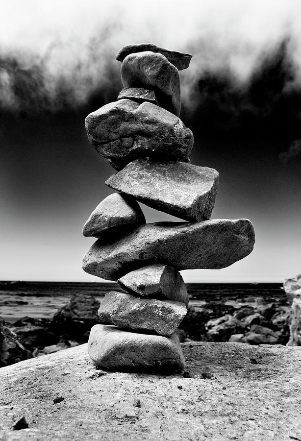Stacked rocks on the beach Photograph by Rick Dones - Fine Art America