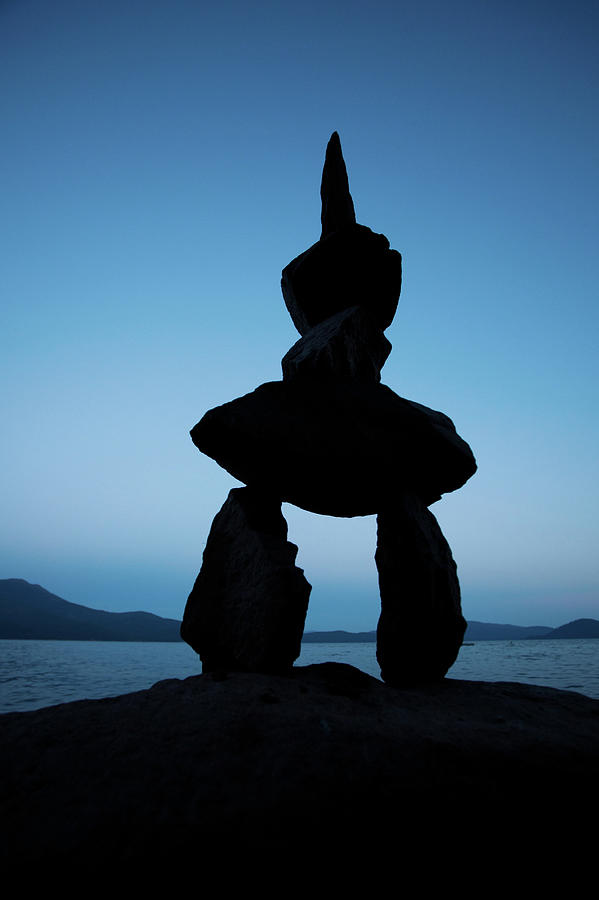 Stacked Rocks Silhouette Photograph by By John Carleton