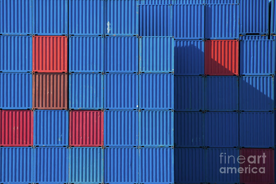 Stacks Of Shipping Containers In A Row Photograph by Shutterjack