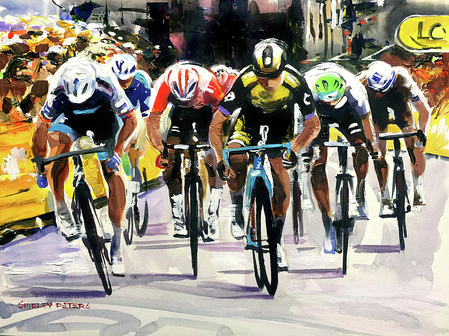 Stage 1 2019 Finish at Brussel Painting by Shirley Peters