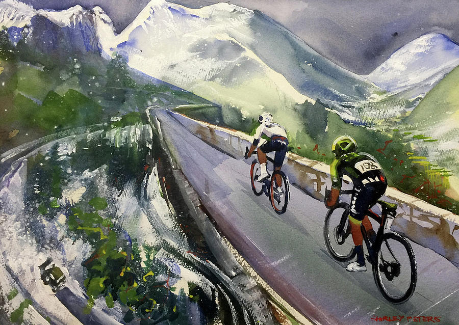 Stage 19 Race Abandoned Snow Below Painting by Shirley Peters