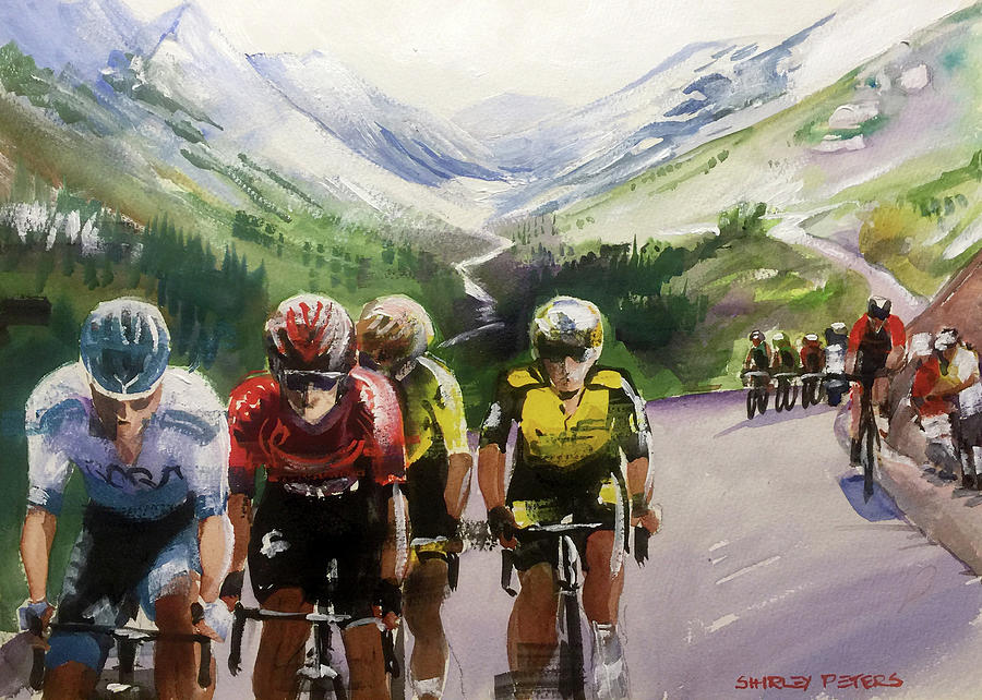 Stage 20 Final Ride in the Beautiful Alpes Painting by Shirley Peters