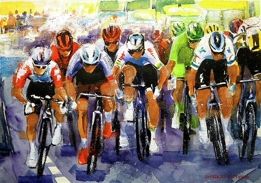 Stage 21 Caleb Ewan Wins Again Painting by Shirley Peters