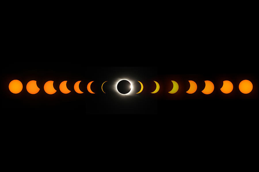 Stages of Solar eclipse Photograph by Timothy Cummiskey