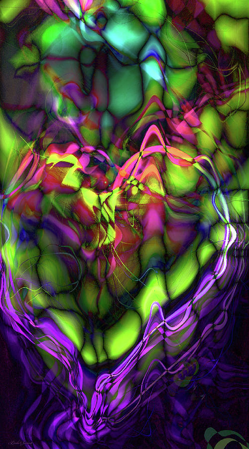 Stained Glass Heart Digital Art by Linda Sannuti