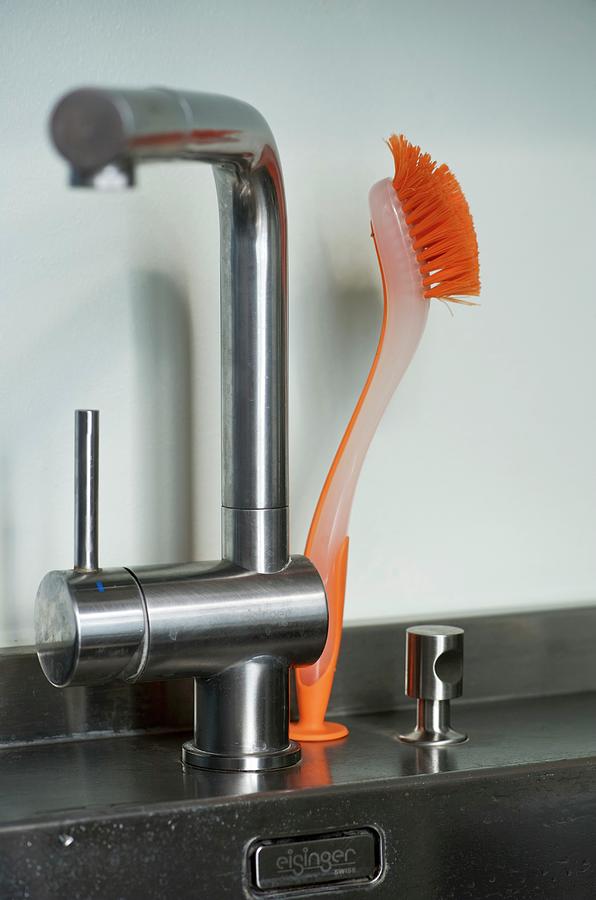 Stainless Steel Kitchen Tap Fitting Photograph by Winfried Heinze