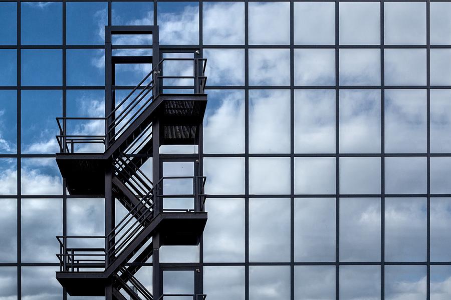 Stair Against Blue Sky Photograph by Theo Luycx