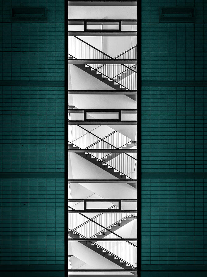 Staircase In Turquoise Photograph by Dieter Reichelt