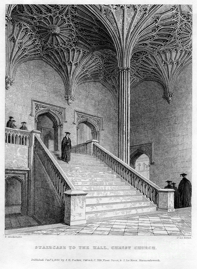 Staircase To The Hall, Christ Church Drawing by Print Collector