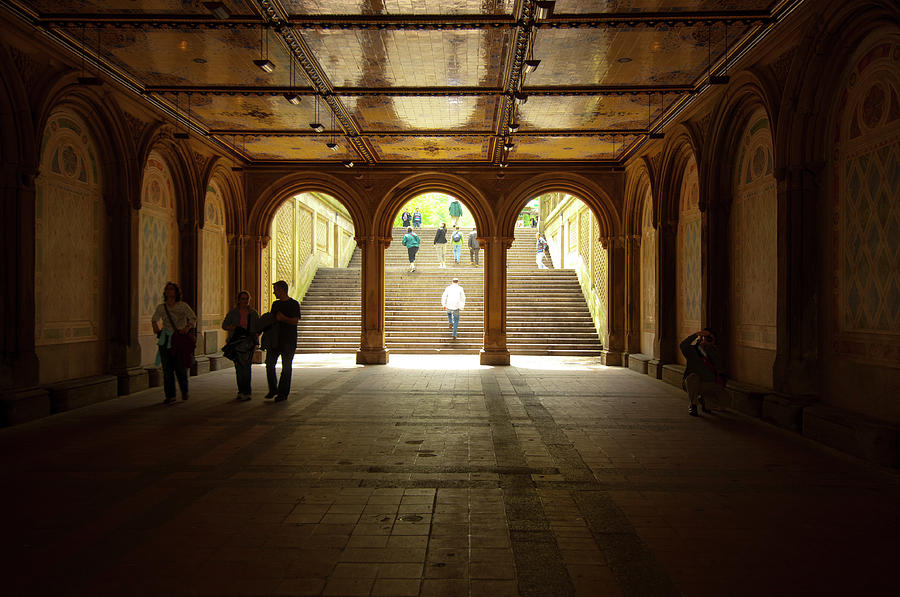 Bethesda Terrace Grand Staircase in Central Park Editorial