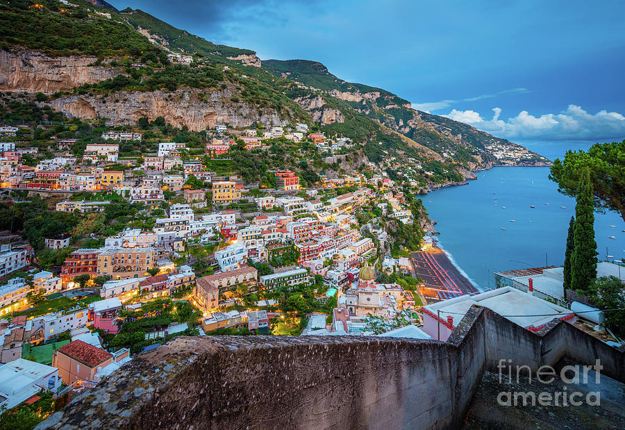 Stairs down to Positano Photograph by Inge Johnsson