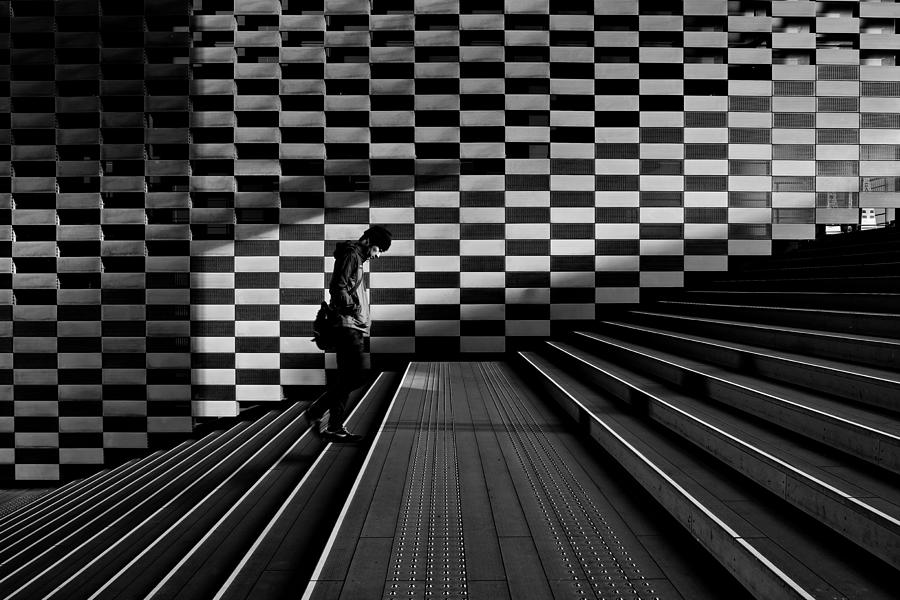 Checkers Photograph - Stairs by Koji Sugimoto