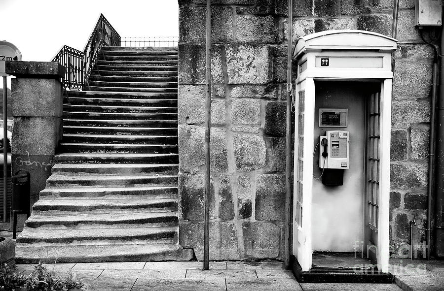 Stairs or the Pay Phone in Porto Photograph by John Rizzuto