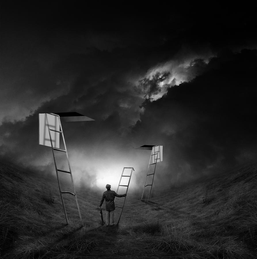 Creative Edit Photograph - Stairs To The Second Sky by Hari Sulistiawan