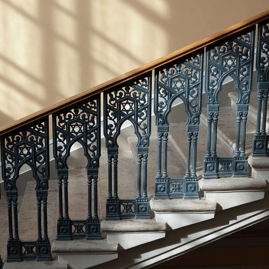 Shadow Photograph - Stairway In Grand Choral Synagogue by Keith Levit / Design Pics