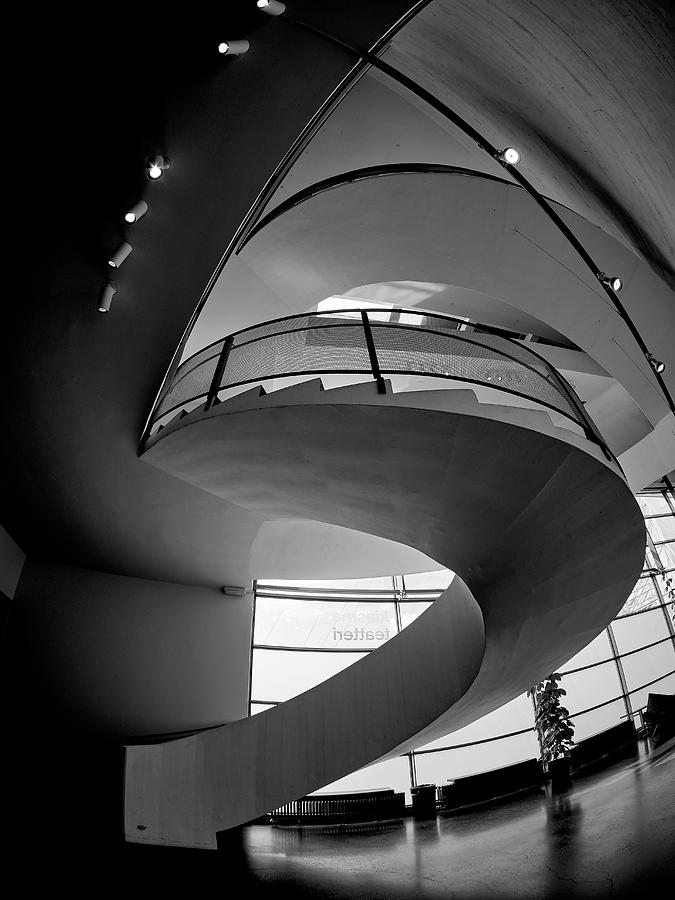 Stairway. Kiasma Modern Art Museum BW Photograph by Jouko Lehto
