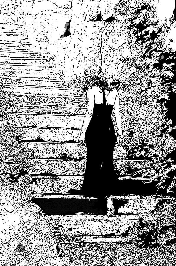 Stairway Digital Art by Mel Beasley