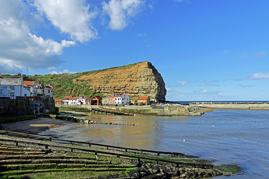 Staithes Harbour And Cowbar Nab Photograph