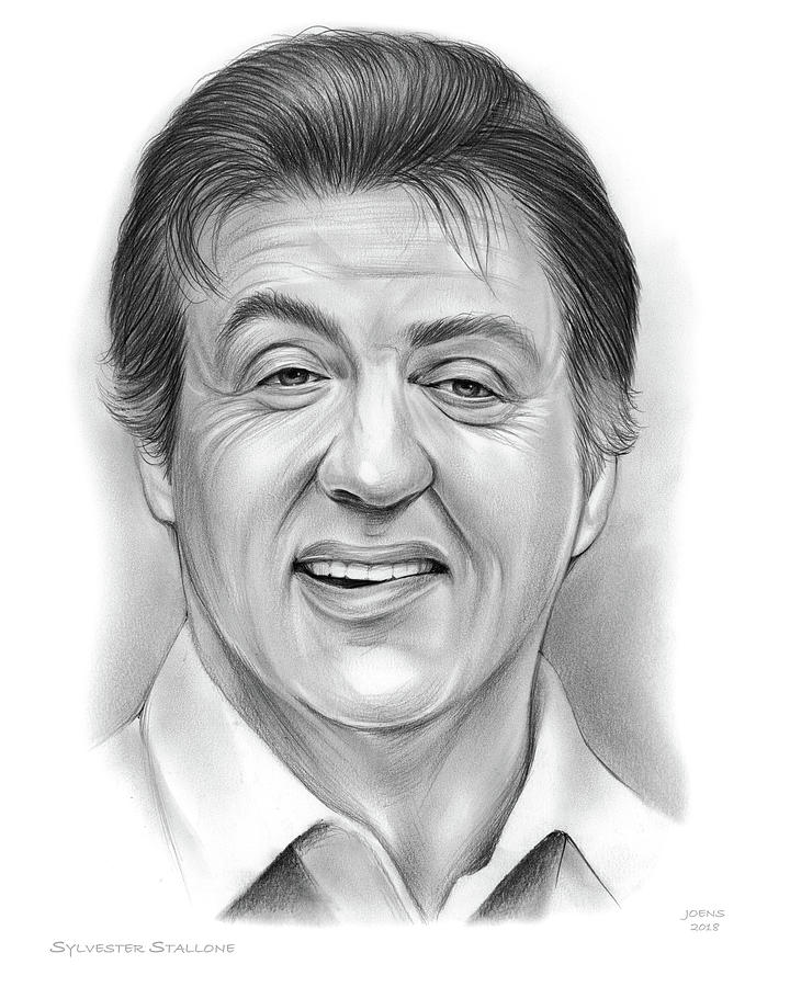 Sylvester Stallone Drawing - Stallone 16SEP18 by Greg Joens