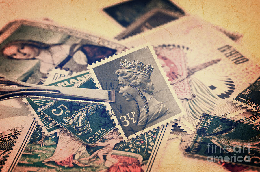 Stamps collection Photograph by Delphimages Photo Creations