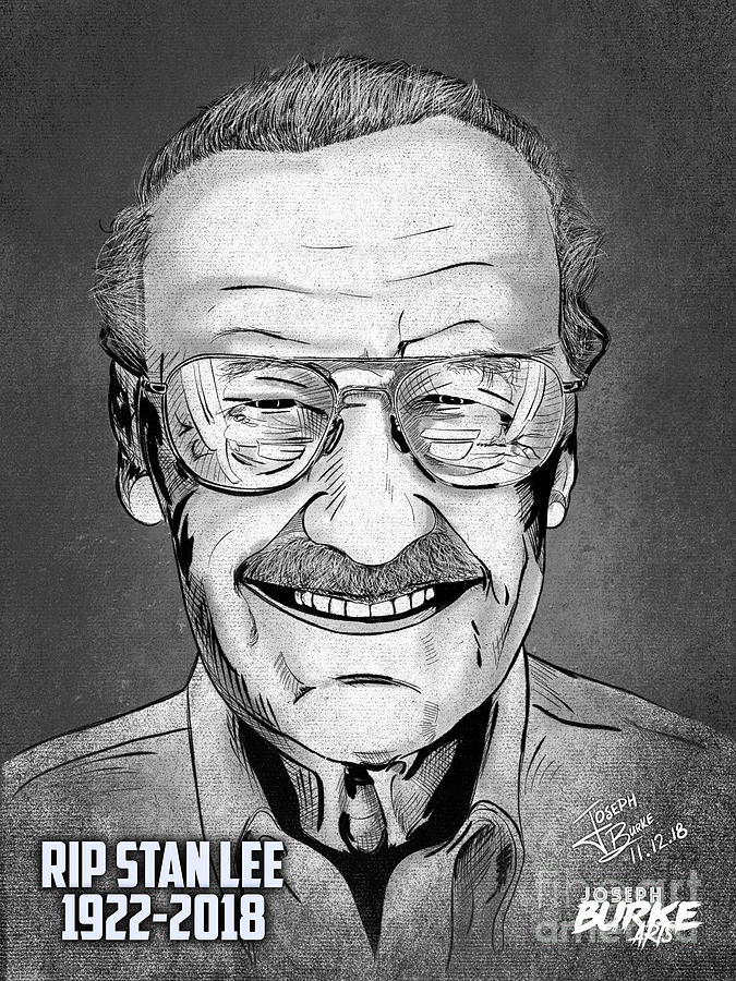 Stan Lee Digital Art - Stan Lee by Joseph Burke Stan Lee Digital Art - Stan Lee by Joseph Burke